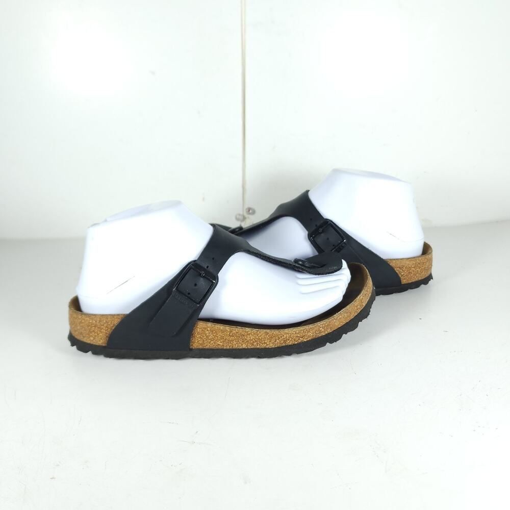Birkenstock Women's Gizeh EU37 US6 Black Birko-Flor T-strap Thong Sandals - Picture 9 of 16